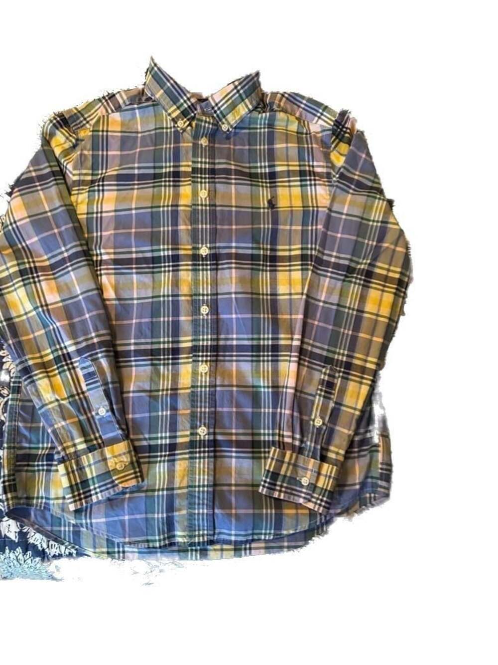 Ralph Lauren Boys Long Sleeve Plaid Button Down Shirt Size Large (14-16)